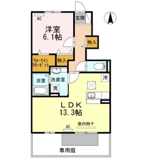 花水木 A棟【A103号室】の間取り