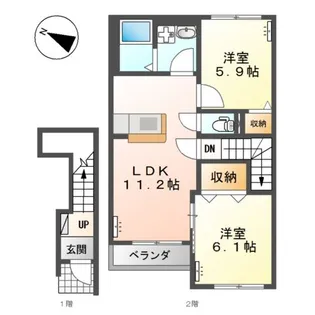アシューレ【2階】の間取り