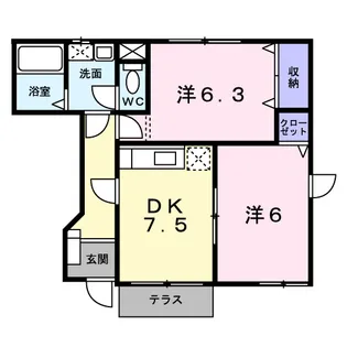 ヴィラ エンゼルC【1階】の間取り