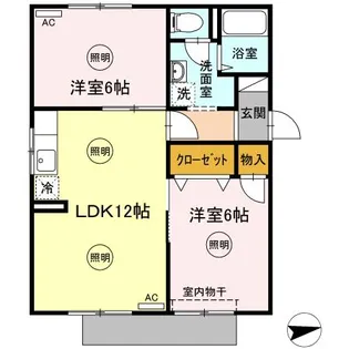 コーポラスY.O 北棟【1階】の間取り