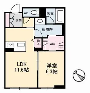 ラプレスタージュ【1階】の間取り