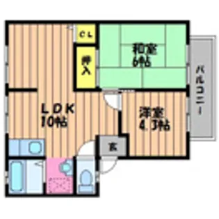 ウィンディア沖新町【102号室】の間取り