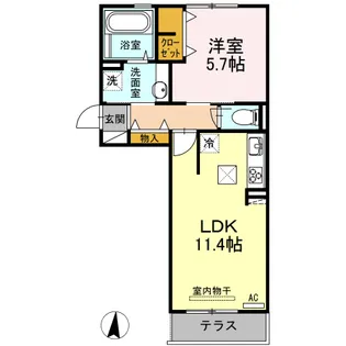 キャルルA棟【1階】の間取り