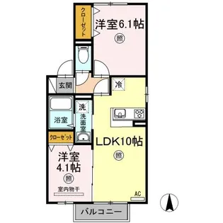 サントピア井尻野【201号室】の間取り