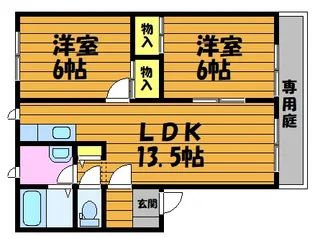 アイビーヒルズB【2階】の間取り