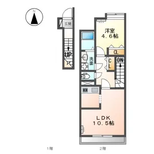 ベース新田南【2階】の間取り