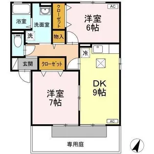 ガーデンプレイス B棟【1階】の間取り