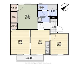ロイヤルスクエア C【207号室】の間取り