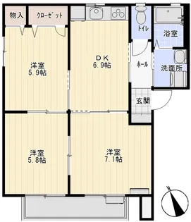 パークタウン茶屋町 Ⅰ【125号室】の間取り