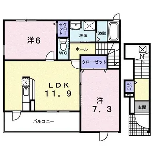 コンフォルト A【2階】の間取り
