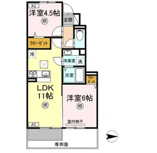 レガーロⅣ B棟【1階】の間取り