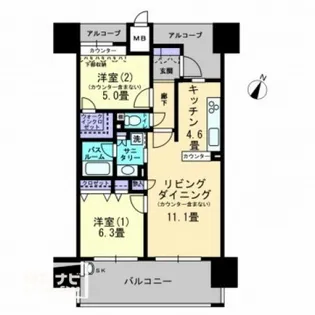 アルファステイツ福山駅前【704号室】の間取り