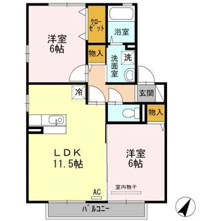 サニープレイス福山Ⅰ C棟【2階】の間取り