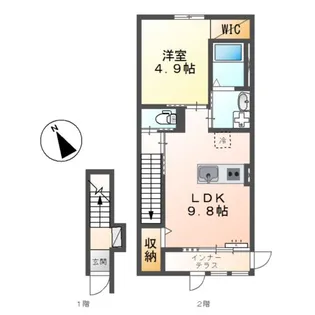 ペーシュ アーブル【2階】の間取り