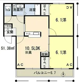 マリベールM【101号室】の間取り