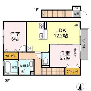 トゥールモンド 【2階】の間取り
