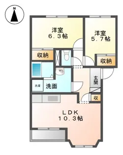 イーストメゾン中島A【2階】の間取り