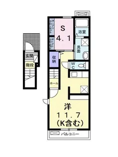 プレヴェール笹沖A【2階】の間取り