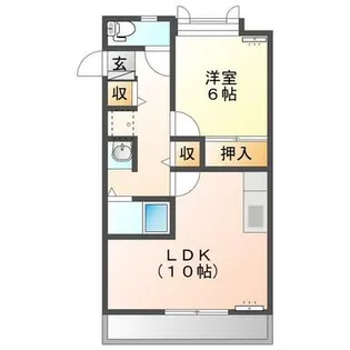 グリーンビレッジB棟【203号室】の間取り