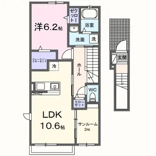 リーヴルB【2階】の間取り