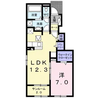 ニュー・エンブレムB【1階】の間取り