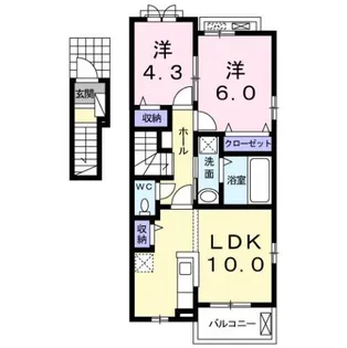 サン16 鴨方【2階】の間取り