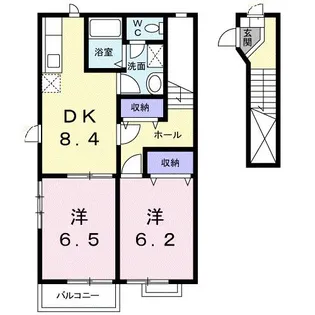 ラフィネ・メゾンD【2階】の間取り