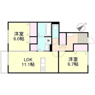 コーポアズD棟【103号室】の間取り