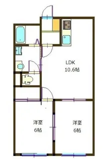 クレセント道三【3階】の間取り