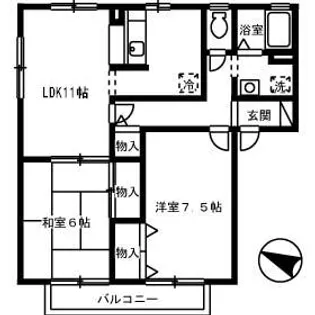 フレマリール高須 B棟【102号室】の間取り