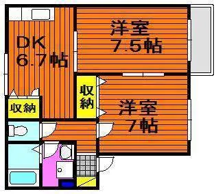 サンパティーク B【2階】の間取り