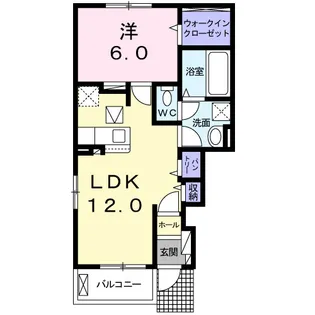 ピュアウィンド A【1階】の間取り