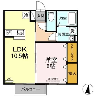 サニーサイド B棟【202号室】の間取り
