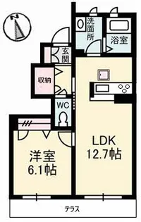 セレーナ A棟【102号室】の間取り