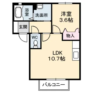 サンヒルズ和【102号室】の間取り