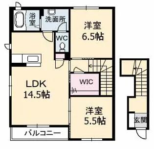 グランドメゾン仲 弐番館【201号室】の間取り