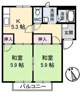 エトアール板谷 B棟【2階】の間取り