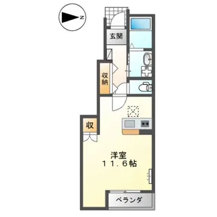 サンハイム爪崎【1階】の間取り