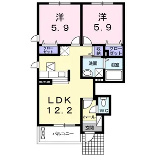 アリストガーデンⅡ【1階】の間取り