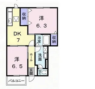 サンパティーク B【1階】の間取り