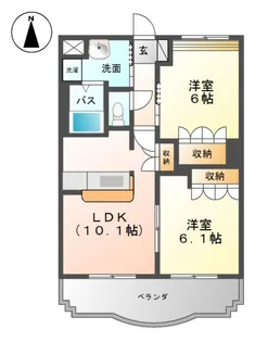 アベニール弐番館【1階】の間取り