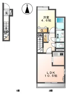 ベース新田南【2階】の間取り