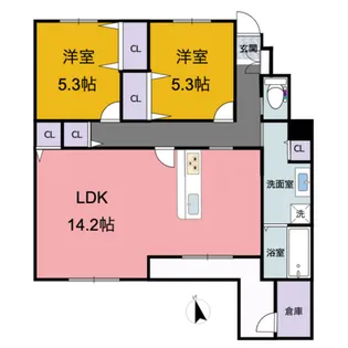 ラコリーヌA【1階】の間取り