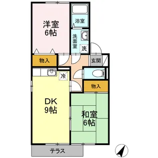 ハイムタケウチ D棟【1階】の間取り