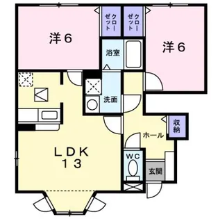 ベル・ソレイユC【1階】の間取り