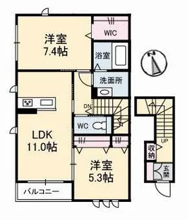フェリページュ【202号室】の間取り