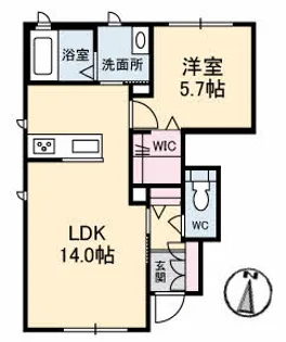 ペイトンプレイス A棟【103号室】の間取り