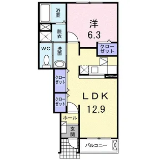 ロイヤルスクウェア 一宮Ⅲ【1階】の間取り