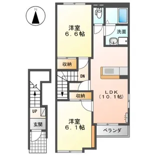 フォンテーヌA【2階】の間取り