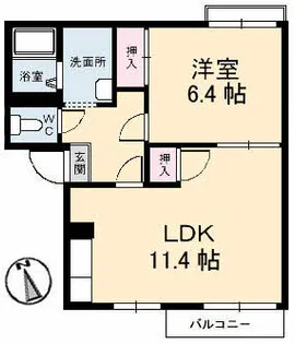 リベラ寺井 A棟【202 号室】の間取り